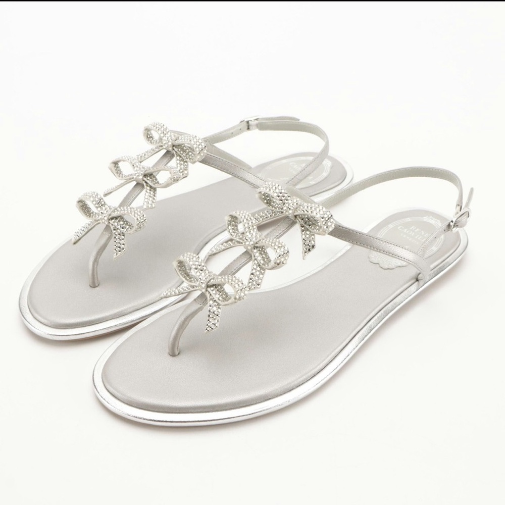 Rene Caovilla Caterina Sandals with Bow Detail